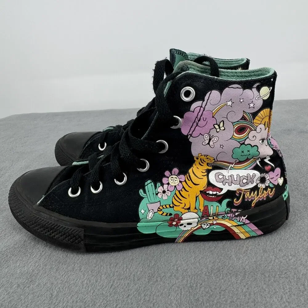 Converse Chuck Taylor All Star Shoes‎ Youth 2 Black Tiger High Top 371272F